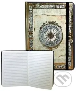 Zápisník s gumičkou světle zelený se zlatým ornamentem F