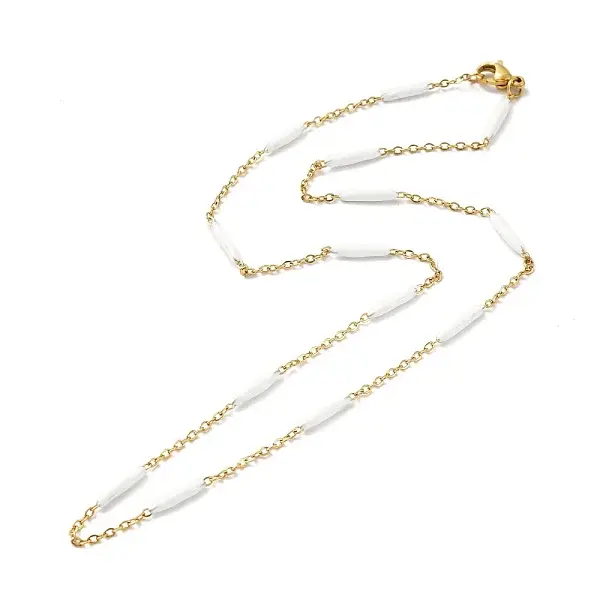 Enamel Bar Link Chain Necklace
