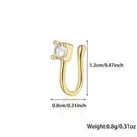 S925 Silver Heart Crown Cross Moon Nose Clip Fashion Jewelry