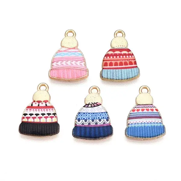 Winter Theme Printed Alloy Pendants