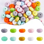 20Pcs 10 Colors Rondelle Silicone Beads