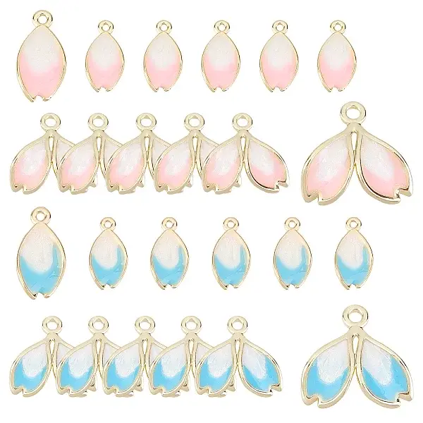 24Pcs 2 Style Alloy Enamel Pendants