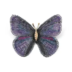 Butterfly Alloy Polyester Brooches for Backpack Clothes