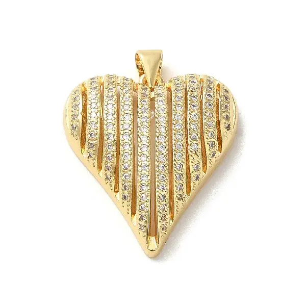 Brass Micro Pave Clear Cubic Zirconia Pendants