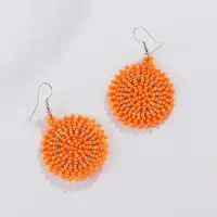 Glass Seed Braided Dangle Earrings for Women
