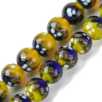 Handmade Gold Sand Lampwork Beads Strands