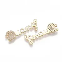 Brass Micro Pave Cubic Zirconia Links