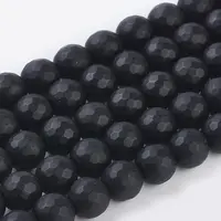 Synthetic Black Stone Beads Strands