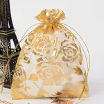 Rose Printed Organza Bags