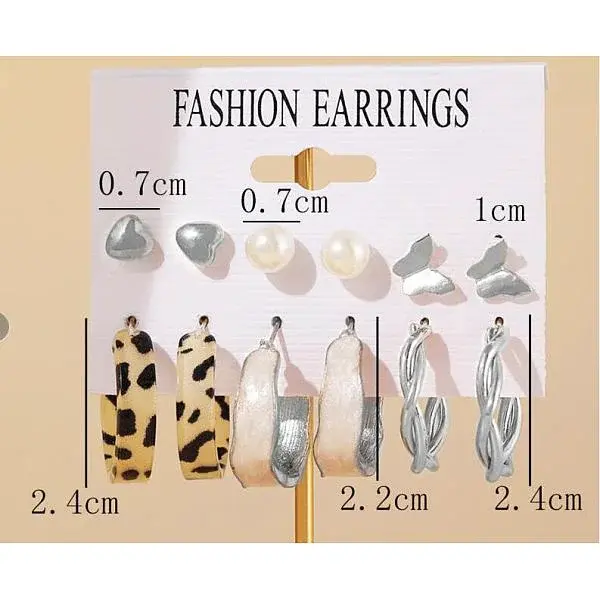 Alloy & Plastic Pearl Earring Sets