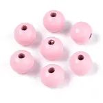 Spray Painted Round Natural Schima Wood Beads