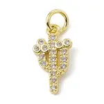 Brass Micro Pave Cubic Zirconia Charms