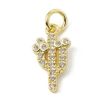 Brass Micro Pave Cubic Zirconia Charms
