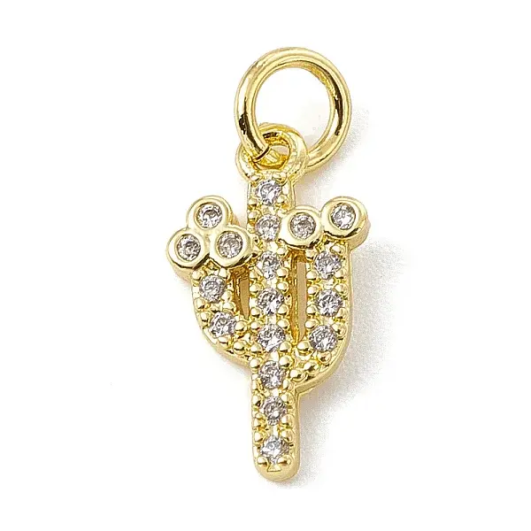 Brass Micro Pave Cubic Zirconia Charms