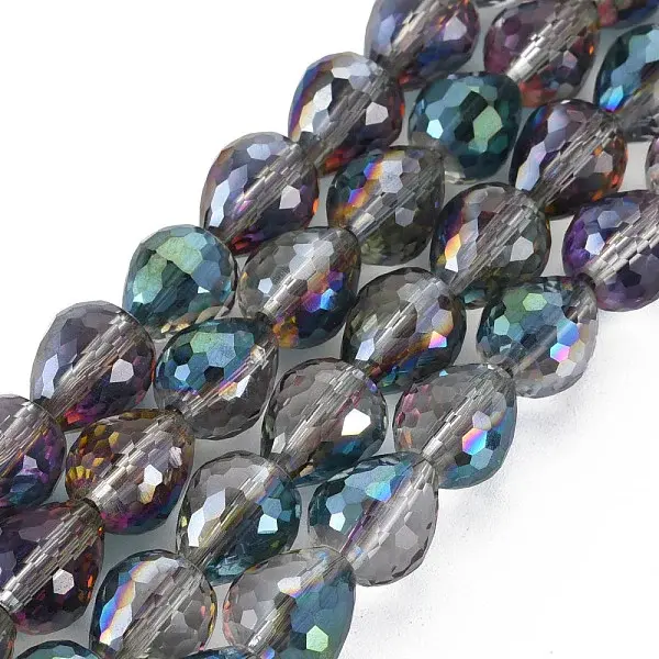 Electroplate Glass Beads Strands with Faceted
