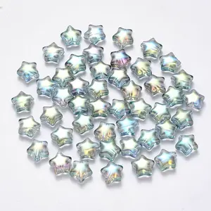 Transparent Spray Painted Glass Beads