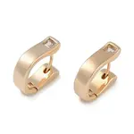 Brass Micro Pave Clear Cubic Zirconia Hoop Earrings