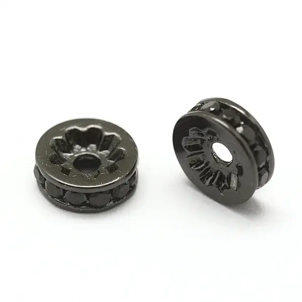 Brass Micro Pave Grade AAA Cubic Zirconia Bead Spacers