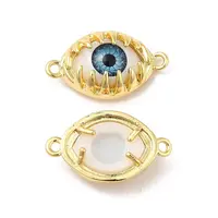 Evil Eye Resin Brass Connector Charms