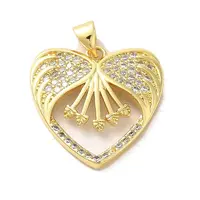 Mother's Day Brass Micro Pave Clear Cubic Zirconia Pendants
