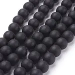 Synthetic Black Stone Beads Strands