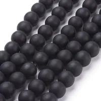Synthetic Black Stone Beads Strands