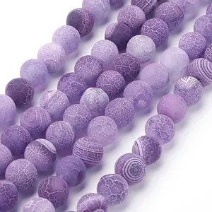Natural Crackle Agate Beads Strands