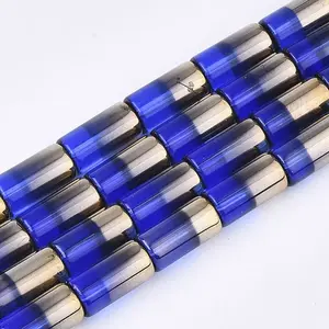 Half Electroplate Glass Beads Strands