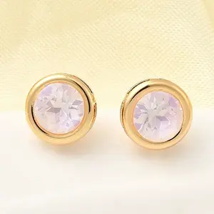 Brass Glass Stud Earrings