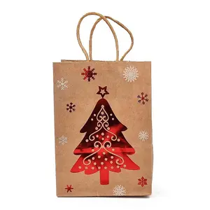 Christmas Theme Hot Stamping Rectangle Paper Bags