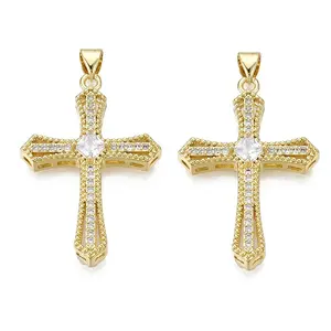 Brass Micro Pave Cubic Zirconia Pendants