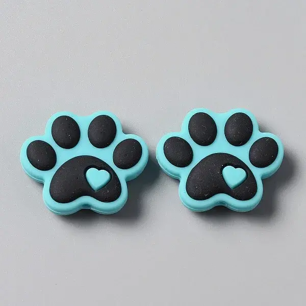 Dog Paw Print Food Grade Eco-Friendly Silicone Beads