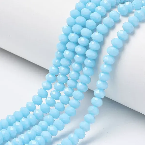 Opaque Solid Color Glass Beads Strands