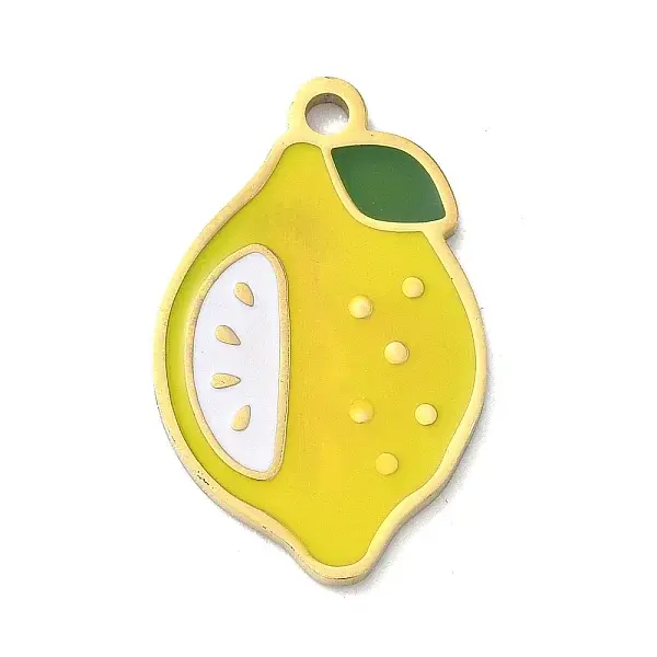 304 Stainless Steel Fruit Enamel Pendants