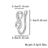 925 Sterling Silver Pave Clear Cubic Zirconia Nose Rings