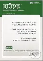 DUPP 11-12/2013 Poskytnuté a prijaté dary v zákone o dani z príjmov