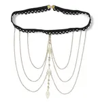 Brass Layered Leaf Tassel Thigh Leg Chains