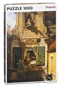 Spitzweg: Milostný dopis - puzzle z kategorie Umělecké