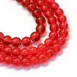 Baking Painted Transparent Glass Round Bead Strands