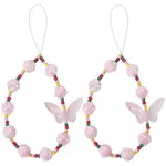 Acrylic Beaded Mobile Phone Lanyard Wrist Strap