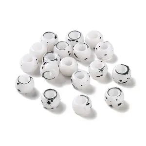 Spray Painted ABS Plastic European Beads