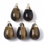 Top Golden Plated Natural Tiger Eye Pendants