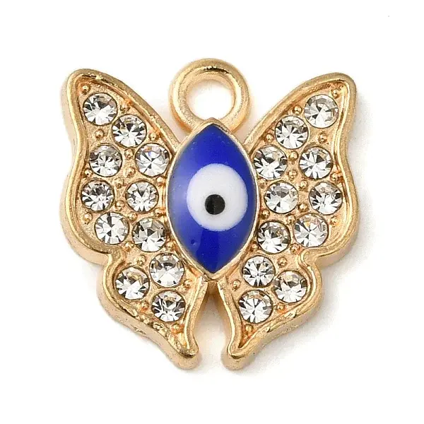 Alloy Enamel Rhinestone Glass Pendants