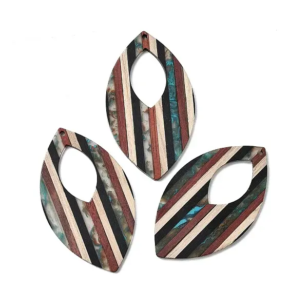 Walnut Wood with Resin Big Pendants