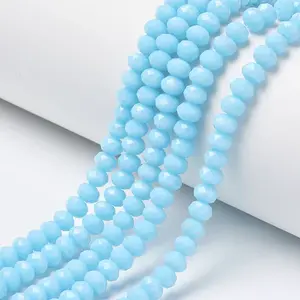 Opaque Solid Color Glass Beads Strands