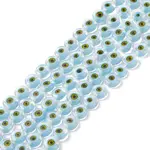 Handmade Evil Eye Lampwork Flat Round Bead Strands