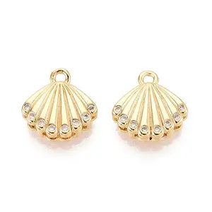 Brass Micro Pave Clear Cubic Zirconia Pendants