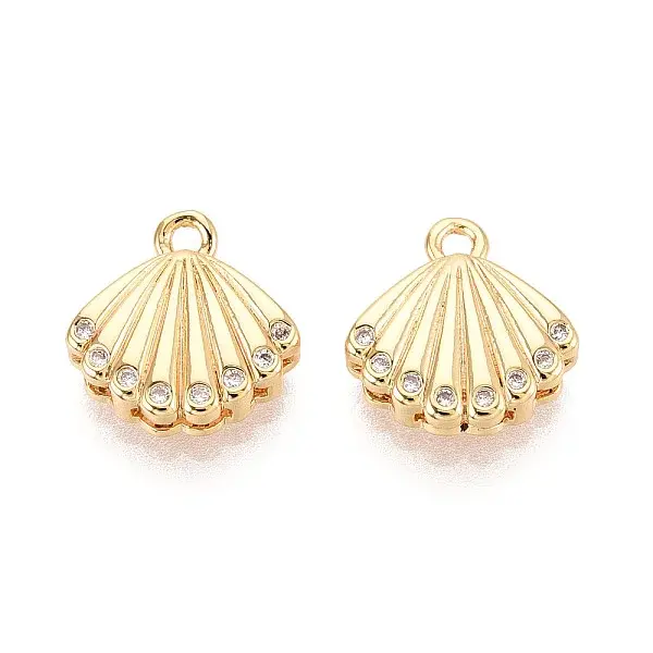 Brass Micro Pave Clear Cubic Zirconia Pendants