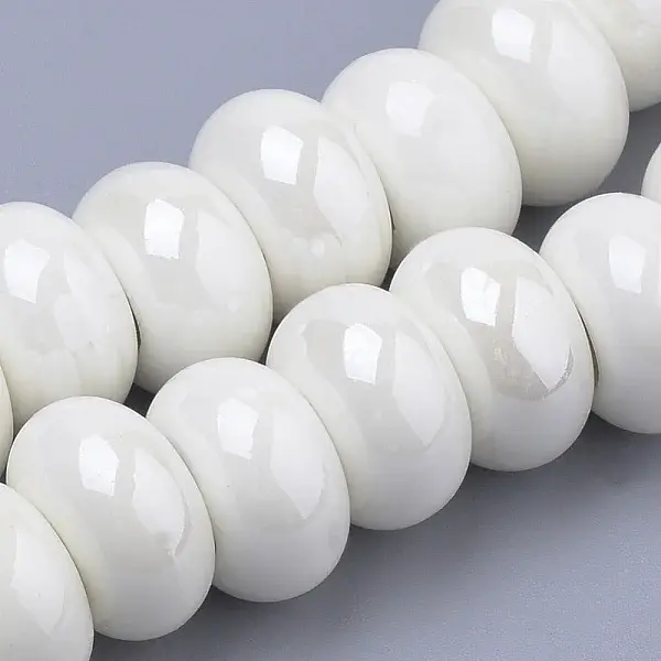 Glazed Porcelain Rondelle Beads