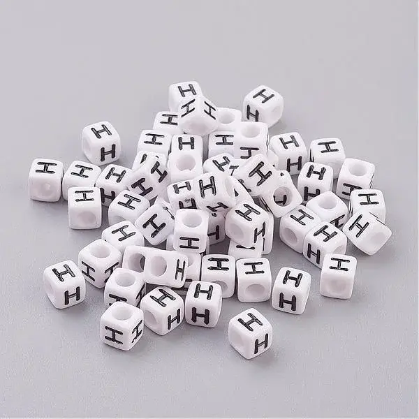 Acrylic Horizontal Hole Letter Beads